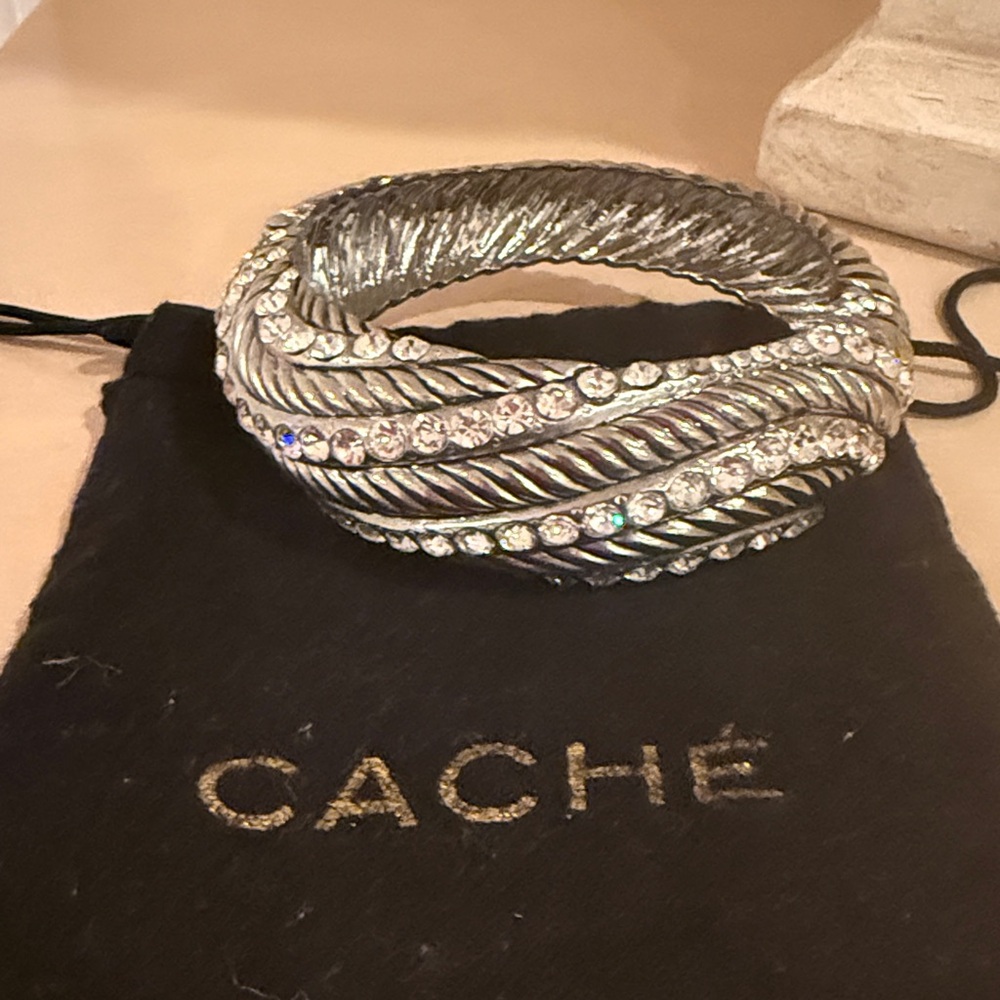 Cache Silver Bracelet with Crystal Accents
